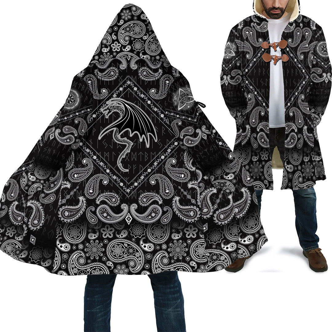 viking-cloak-black-dragon-with-bandana-paisley-style