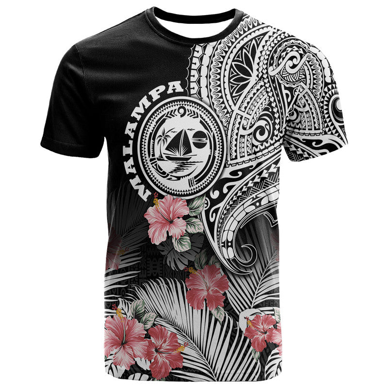 Custom Vanuatu Malampa Province T Shirt Hibiscus Tribal Polynesian Tattoo Ver Black - Wonder Print Shop