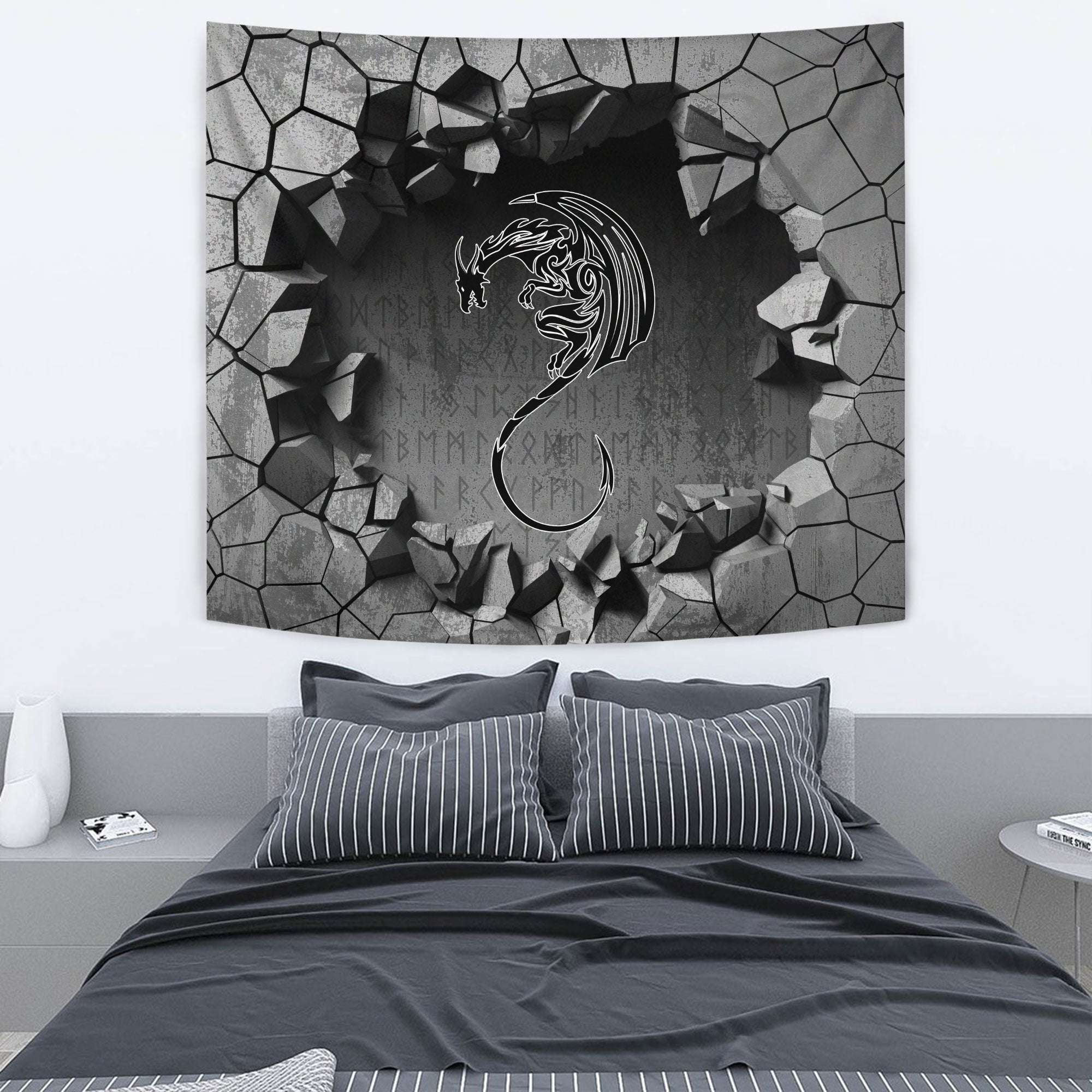 viking-tapestry-black-winged-dragon-spirit-of-celts-tapestry