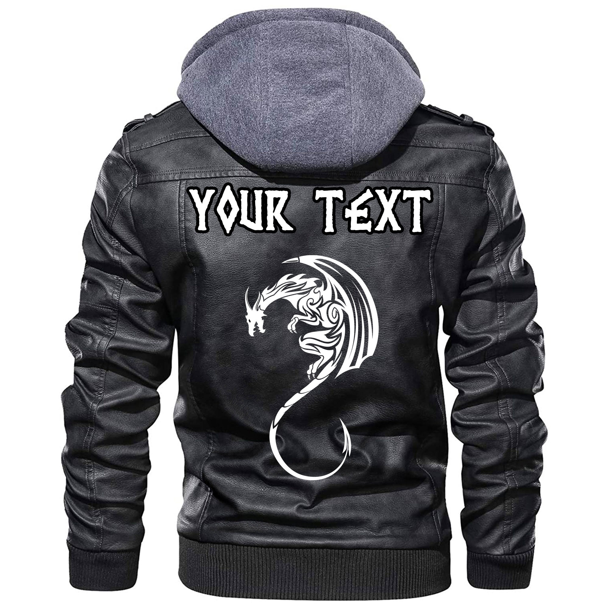 (Custom) Wonder Print Shop - White Winged Dragon Spirit Of Celts Leather Jacket RLT12 - Wonder Print Shop