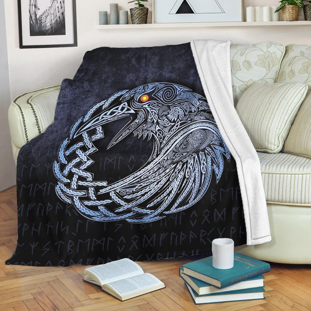 viking-premium-blanket-vikings-raven-special-blue-version-premium-blanket