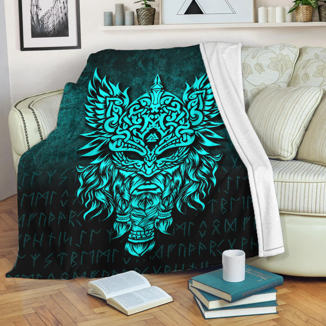 viking-premium-blanket-odin-the-allfather-asgard-god-and-chief-of-aesir-cyan-version-premium-blanket