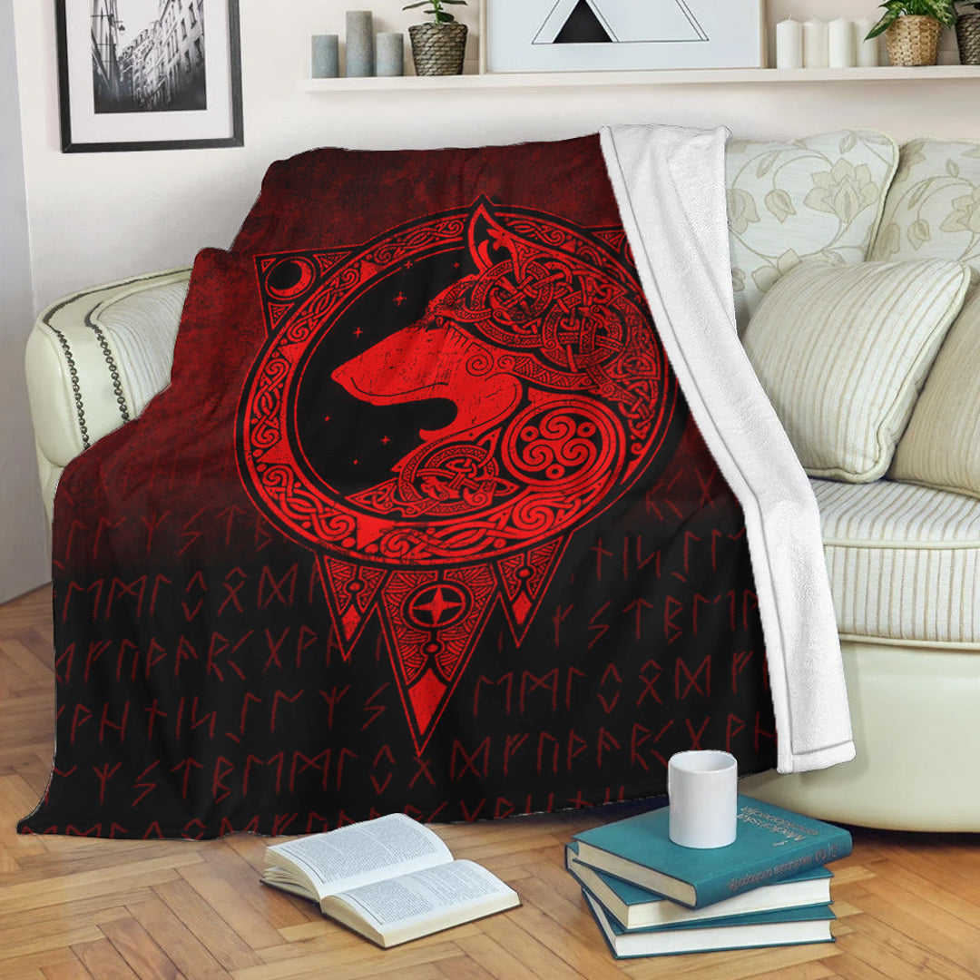 viking-premium-blanket-viking-norse-wolf-red-version-premium-blanket