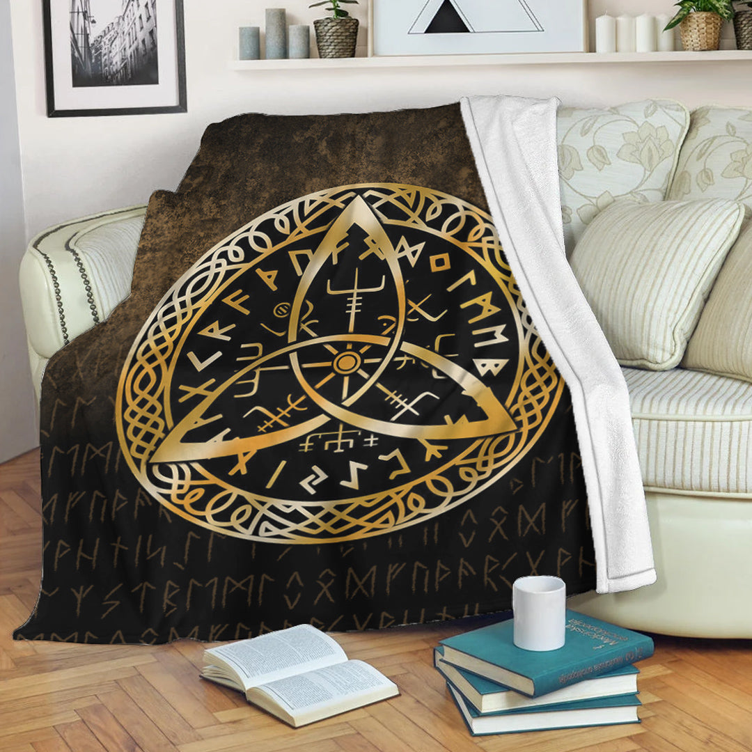 viking-premium-blanket-vegvisir-nordic-viking-rune-gold-version-premium-blanket