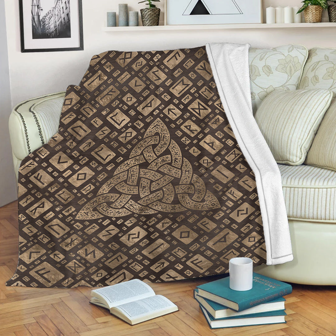 viking-premium-blanket-triquetra-and-runic-alphabet-wood-and-gold-premium-blanket