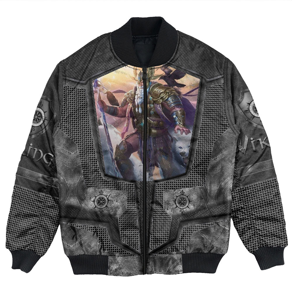 Viking Clothing Armor 3D Style Viking Odin Bomber Jacket RLT12 - Wonder Print Shop