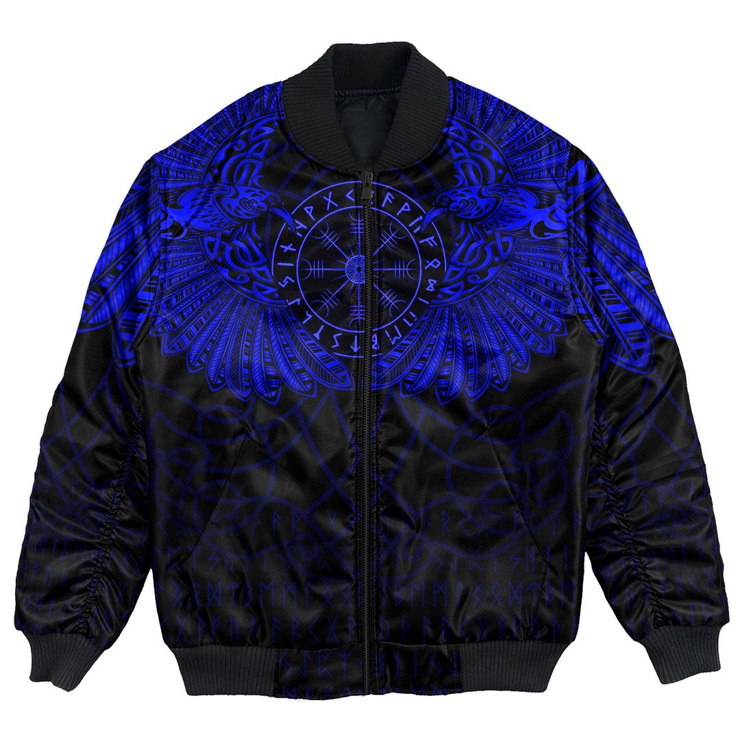 Viking Clothing Viking Odin's Celtic Two Ravens Blue Version Bomber Jackets RLT12 - Wonder Print Shop