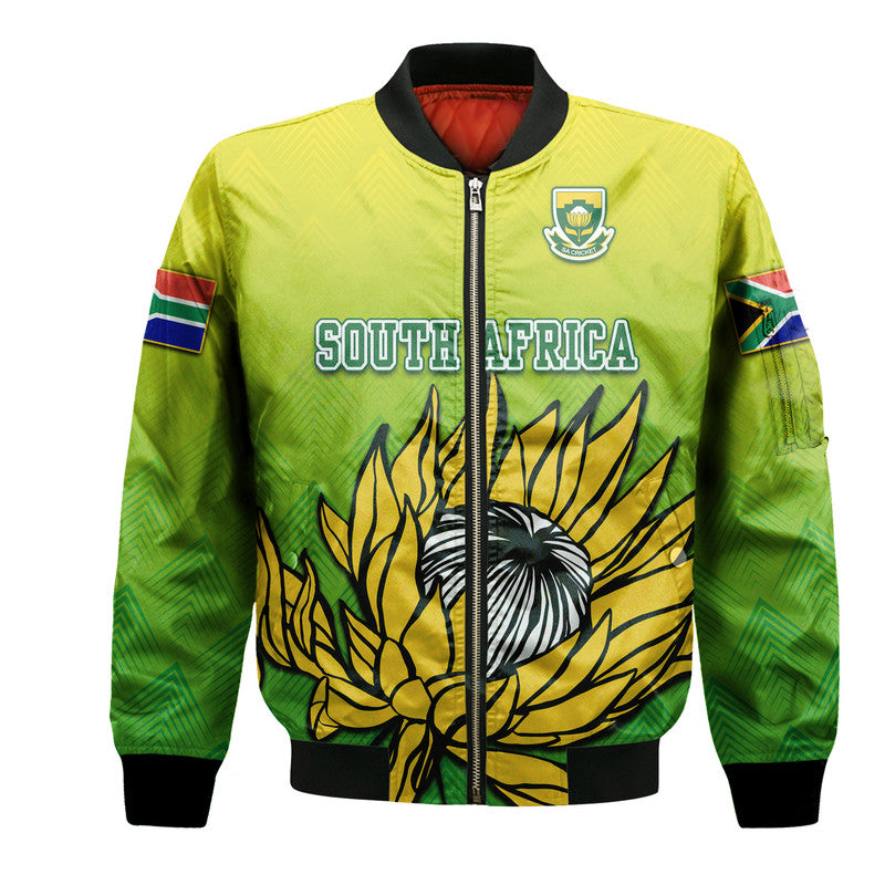 South Africa National Cricket Team Bomber Jacket Proteas Sports Yellow Style LT9 - Wonder Print Shop