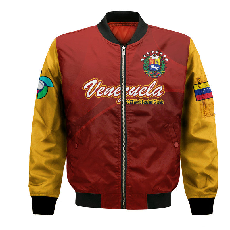 (Custom Personalised) Venezuela Baseball 2023 Bomber Jacket Venezuela Coat Of Arms LT9 - Wonder Print Shop