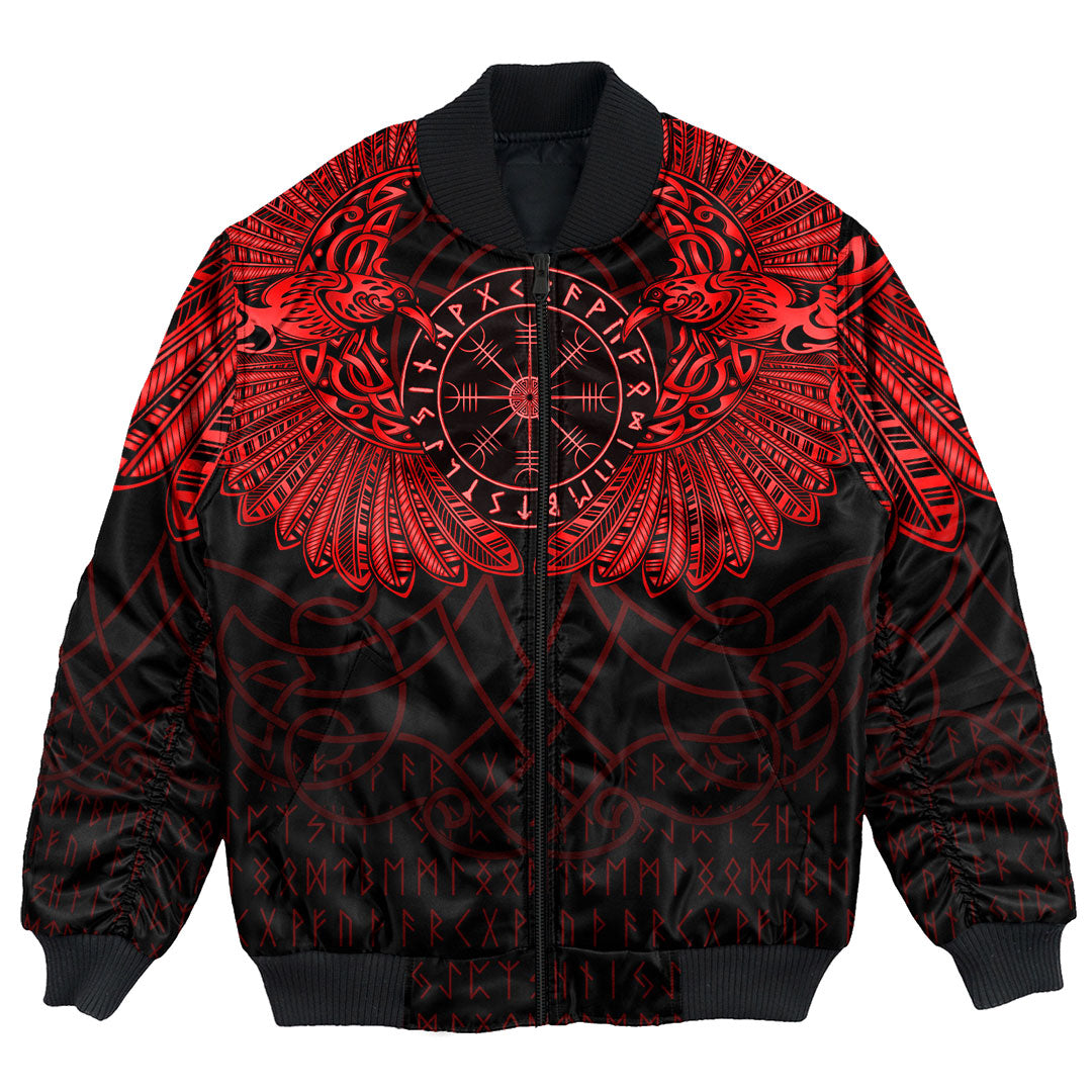 Viking Clothing Viking Odin's Celtic Two Ravens Red Version Bomber Jackets RLT12 - Wonder Print Shop