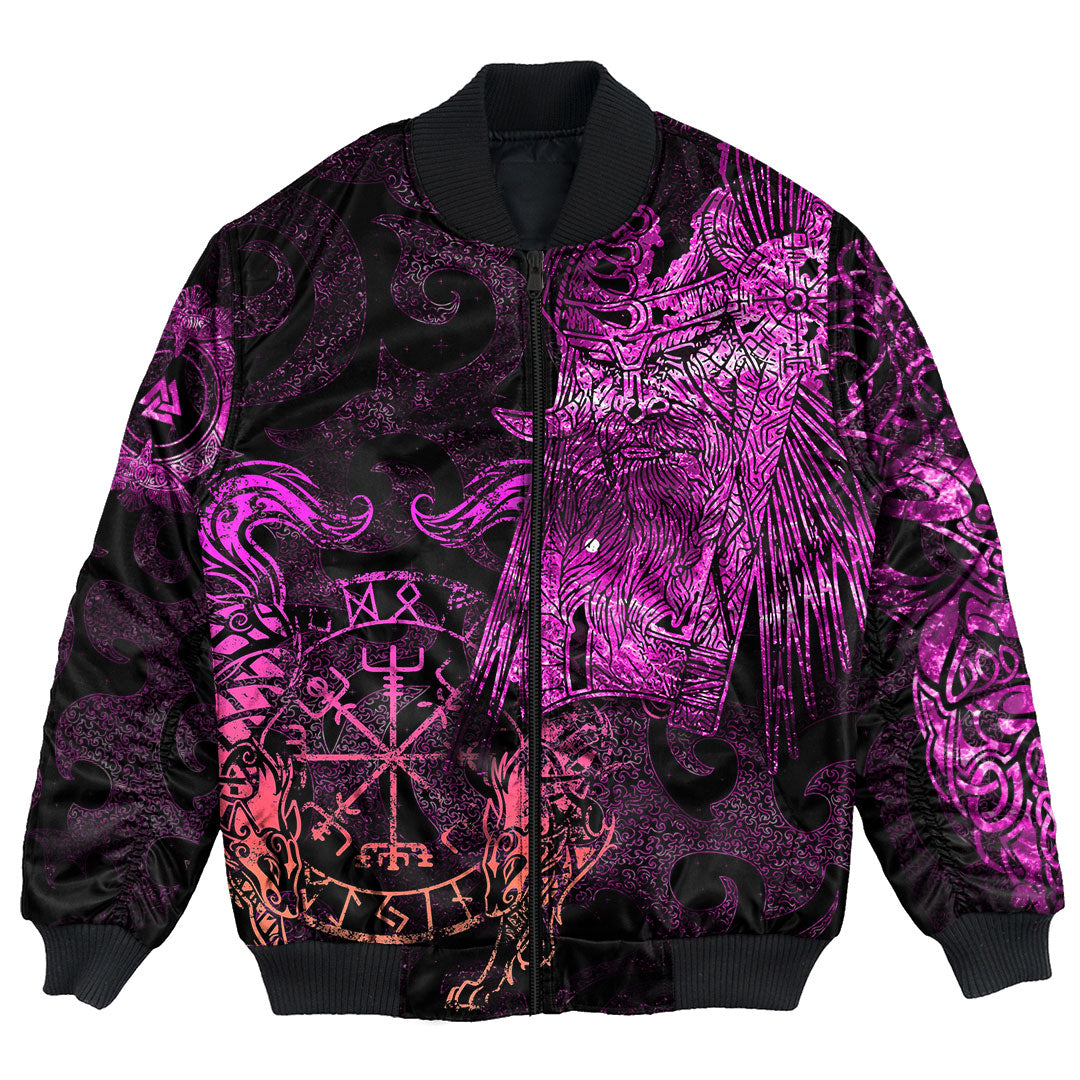 Viking Clothing Viking Odin Tattoo Pink Version Bomber Jackets RLT12 - Wonder Print Shop