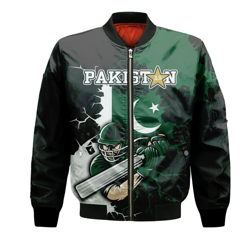 Pakistan Men in Green Cricket Team Bomber Jacket Pakistan Player Flag Style LT9 - Wonder Print Shop