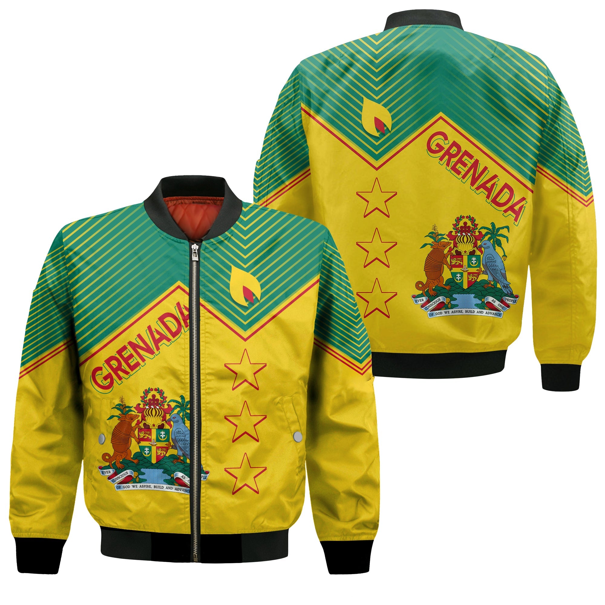 Grenada Independence Day Bomber Jacket Geometric Style LT7 - Wonder Print Shop