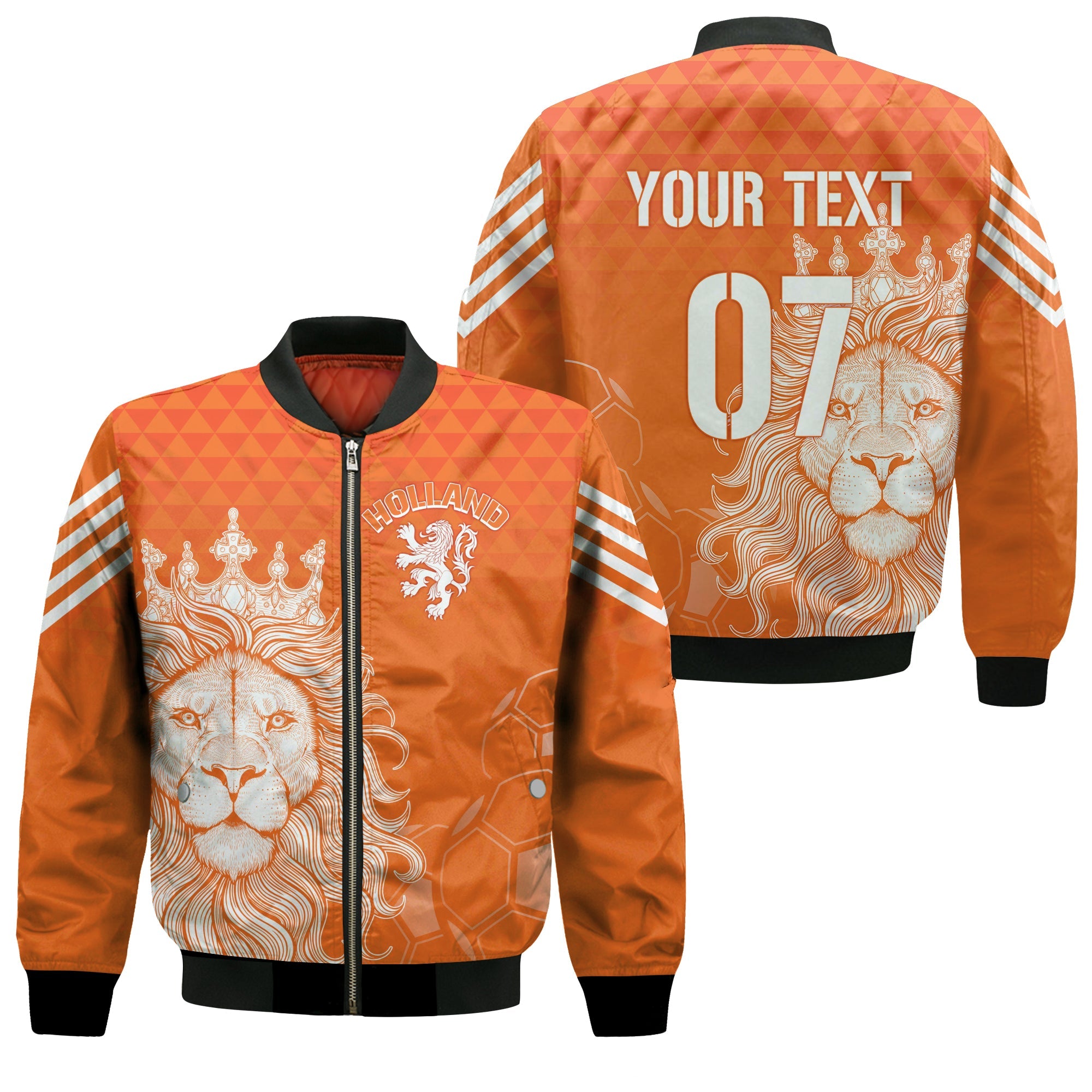 Personalised Netherlands World Cup 2022 Bomber Jacket Oranje Lions LT7 - Wonder Print Shop