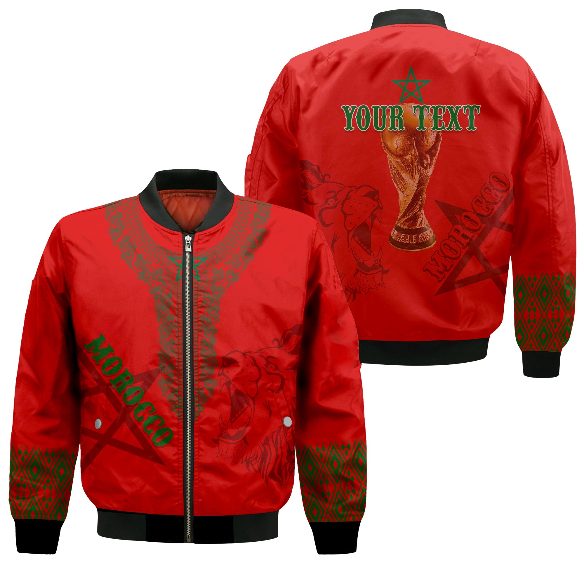 personalised-morocco-soccer-world-cup-2022-bomber-jacket-kaftan-style