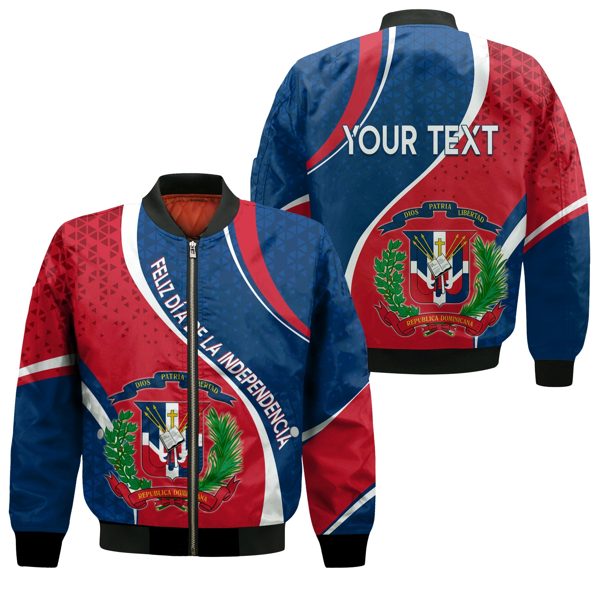 Dominican Republic Bomber Jacket Independence Day - Curve Style LT7 - Wonder Print Shop