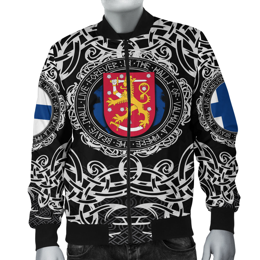 Viking Bomber Jacket Finland Viking Pattern RLT12 - Wonder Print Shop