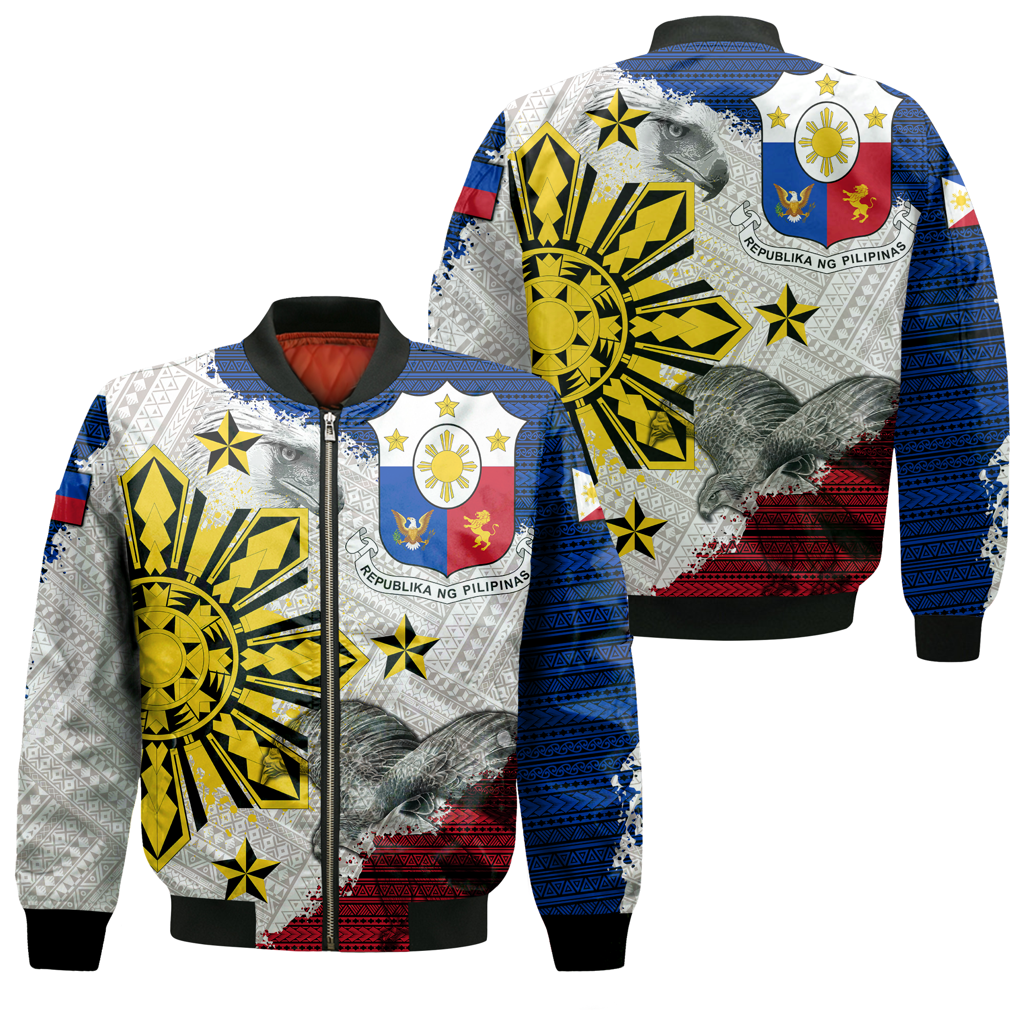 Philippines Filipino Tribal Eagle Bomber Jacket - LT2 - Wonder Print Shop