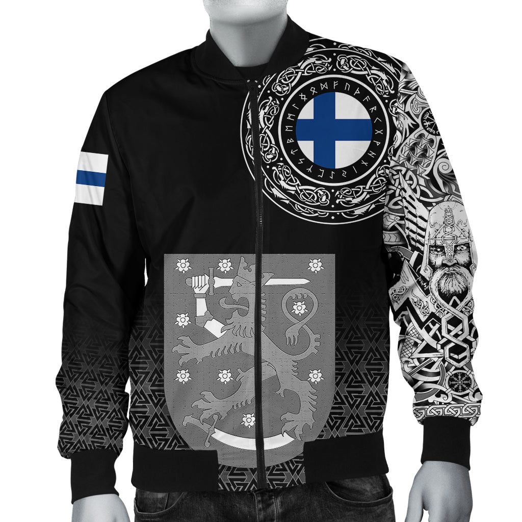 Viking Bomber Jacket Finland Coat Of Arms RLT12 - Wonder Print Shop