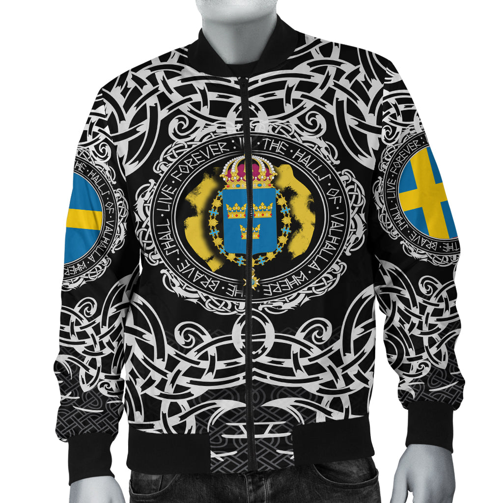 Viking Bomber Jacket Sweden Viking Pattern RLT12 - Wonder Print Shop