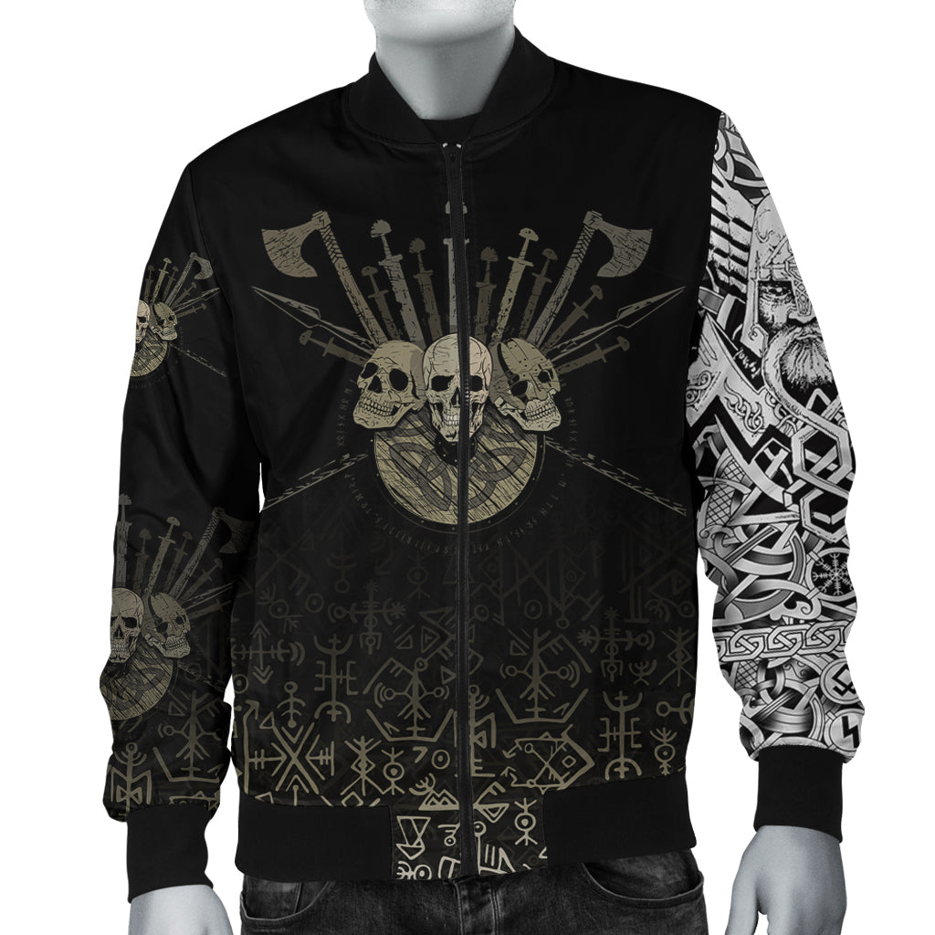 (Custom) Viking - Bomber Jacket Three Skull Of Viking RLT12 - Wonder Print Shop