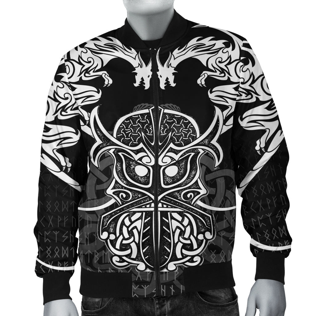 Viking Bomber Jacket Njord and Dragon Tattoo RLT12 - Wonder Print Shop