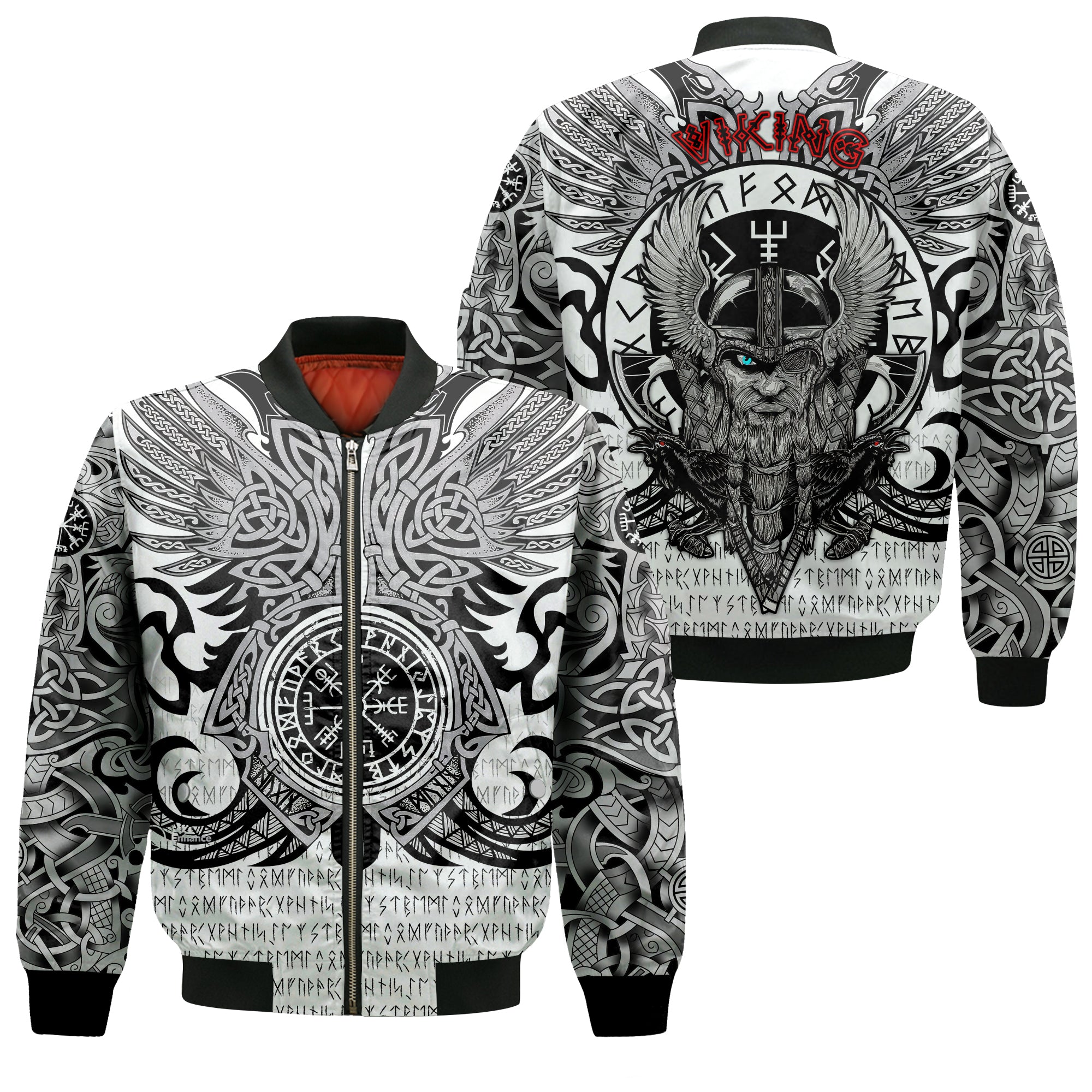 Viking Viking Vegvisir Odin With Huginn And Muninn Bomber Jacket - LT2 - Wonder Print Shop