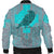 Viking Bomber Jacket Odin's Celtic Raven Scandinavian Tattoo Style Cyan RLT12 - Wonder Print Shop