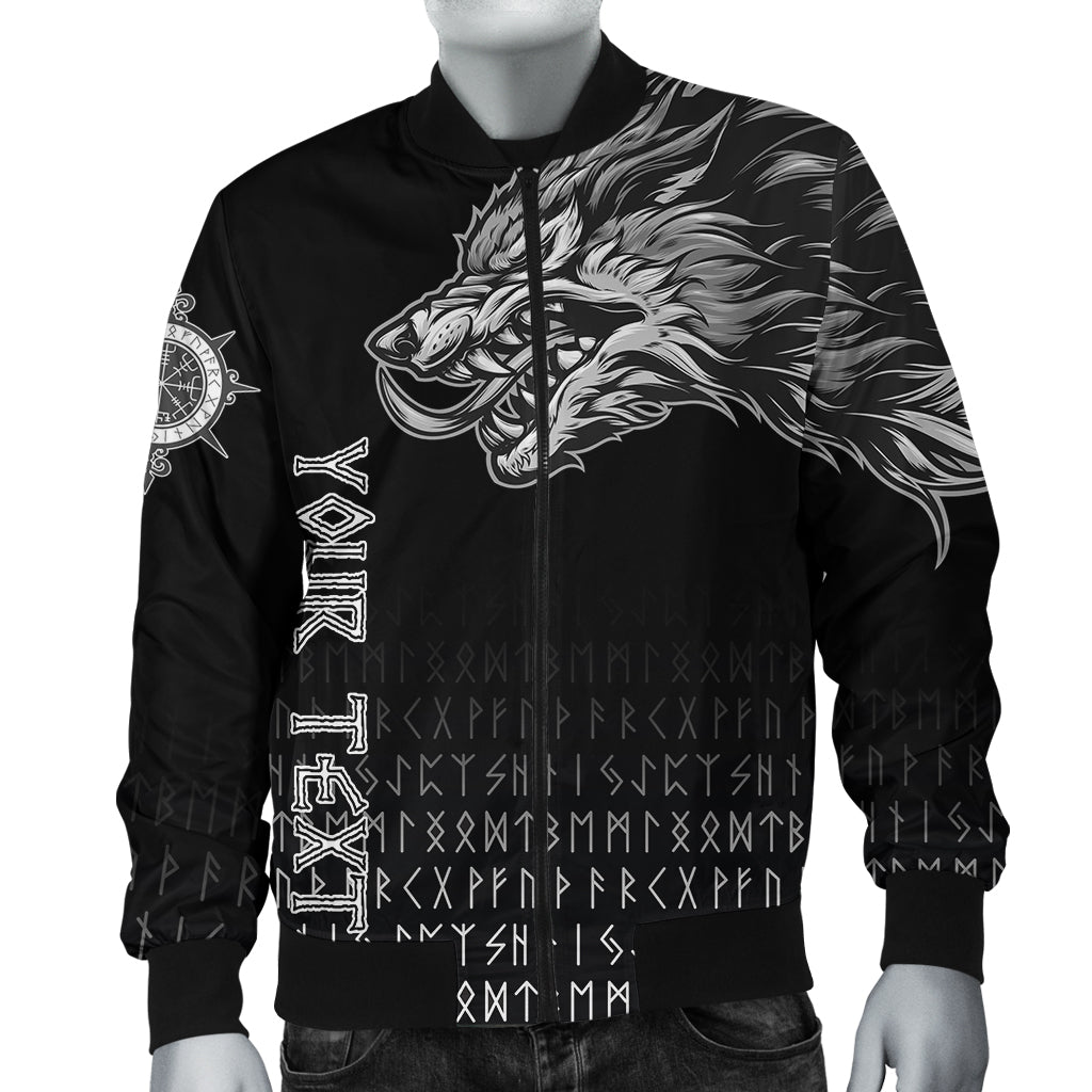 (Custom) Viking Bomber Jacket Fenrir Wolf Near Shoulder RLT12 - Wonder Print Shop