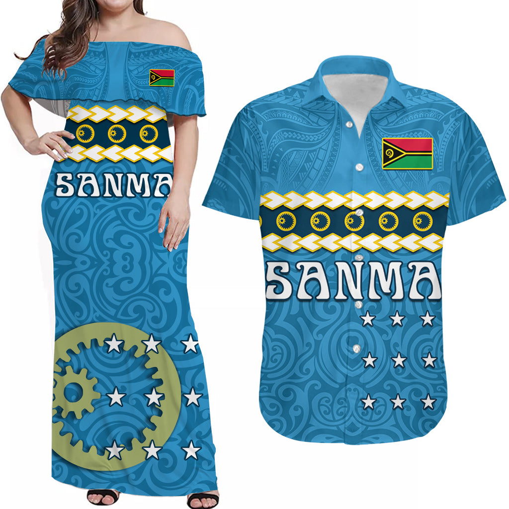 Personalised Sanma Province Matching Hawaiian Shirt And Dress Vanuatu Pig Tusk Polynesian Flag Style - Wonder Print Shop