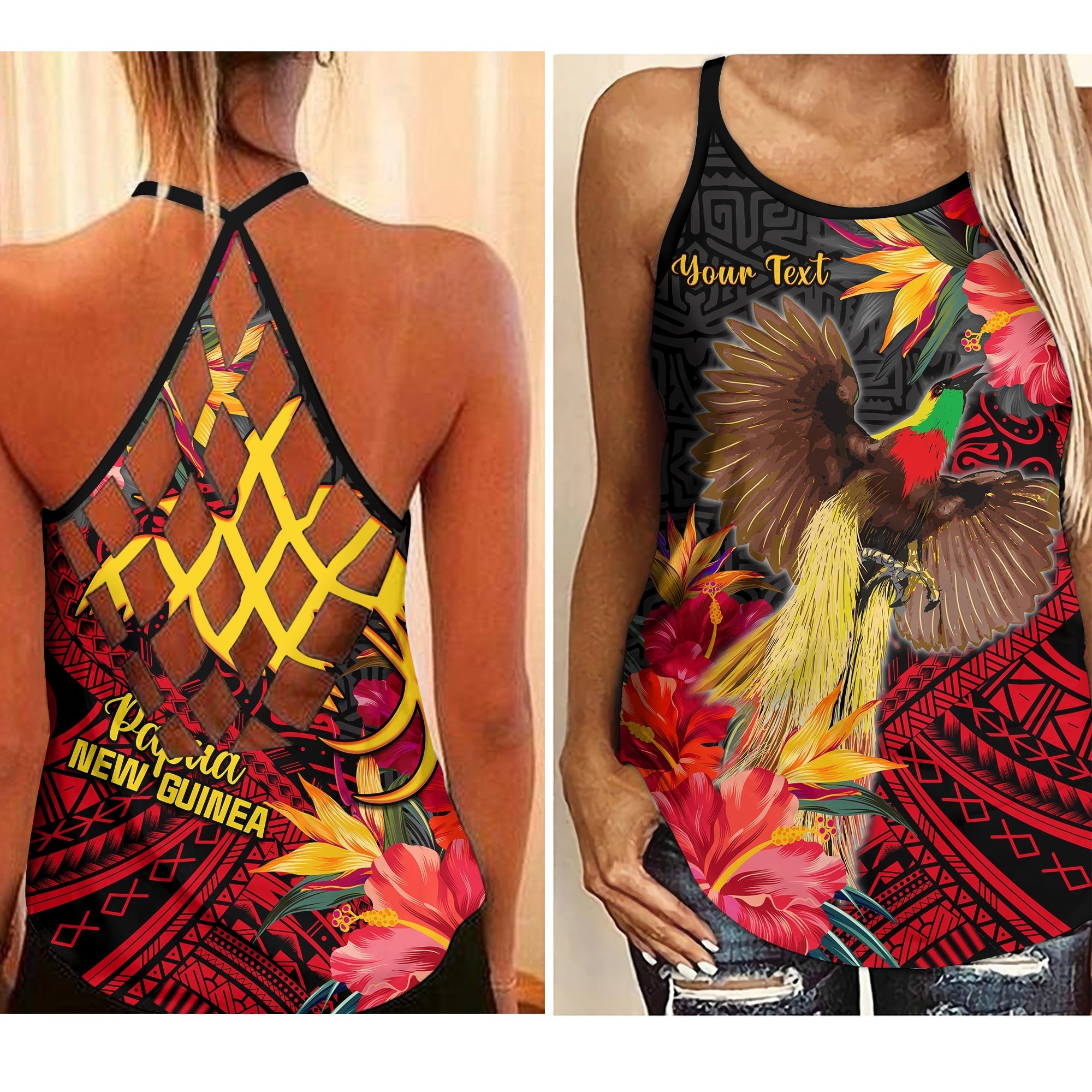 custom-personalised-papua-new-guinea-criss-cross-tank-top-bird-of-paradise-lt13