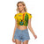 Ghana Raglan Cropped T Shirt Ghanan Coat Of Arms Mix Kente Pattern - Wonder Print Shop