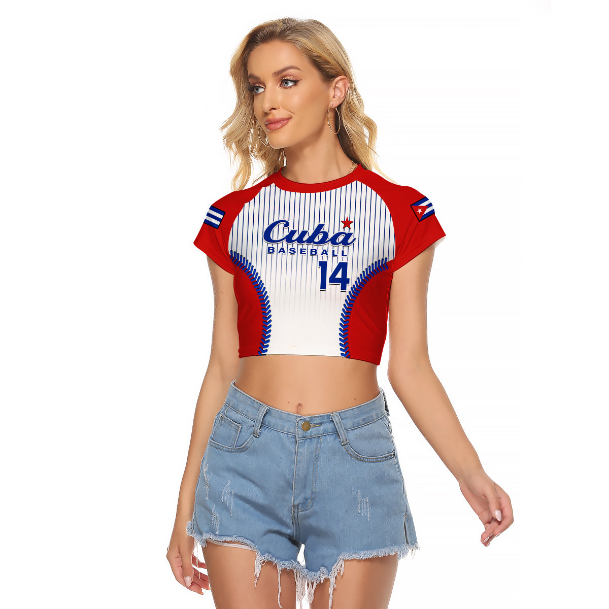 custom-text-and-number-cuba-raglan-cropped-t-shirt-baseball-sporty-style