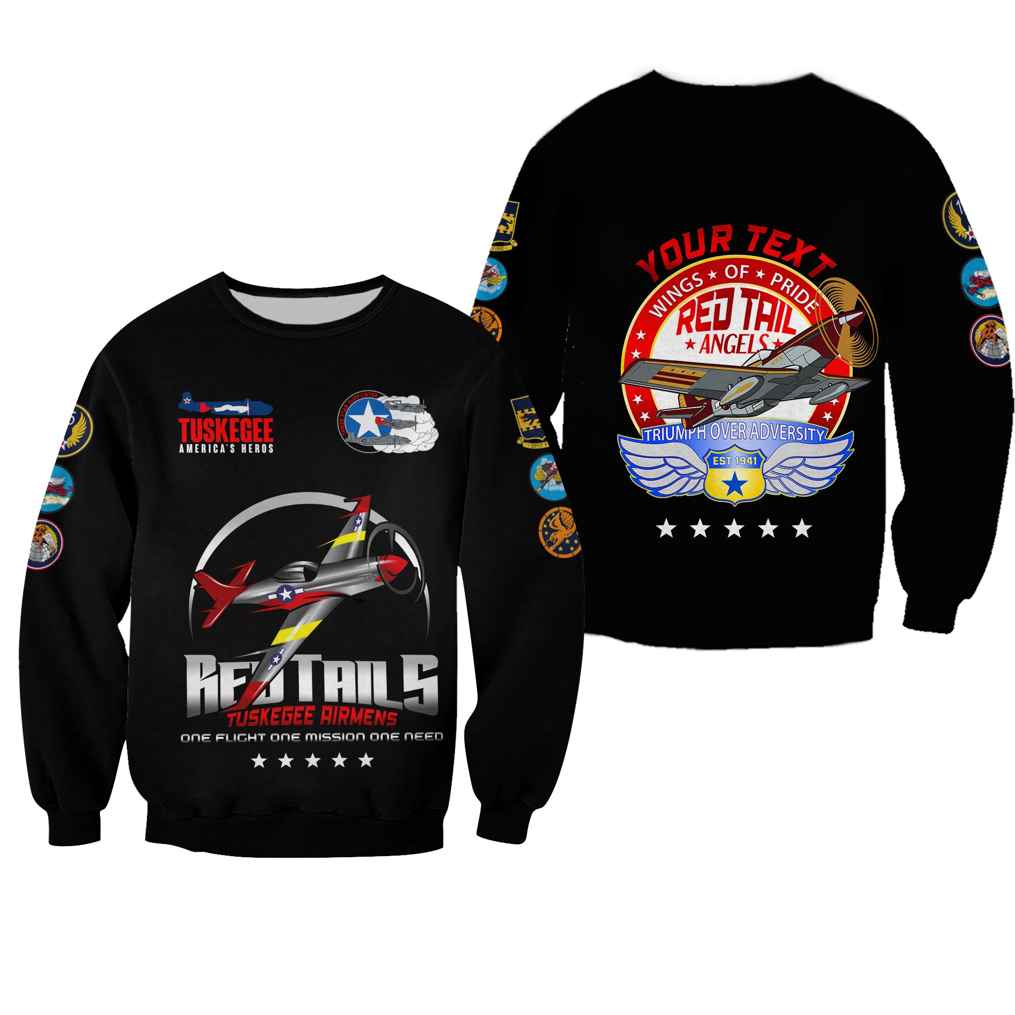 ( Custom Personalised) Tuskegee Airmens Red Tails African American Heros Sweatshirt - LT2