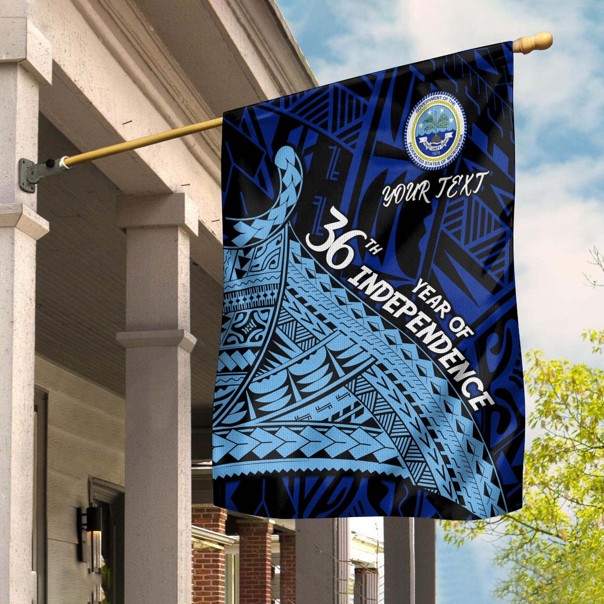 Custom Personalised FSM 36th Year Of Independence Flag - LT2 - Wonder Print Shop