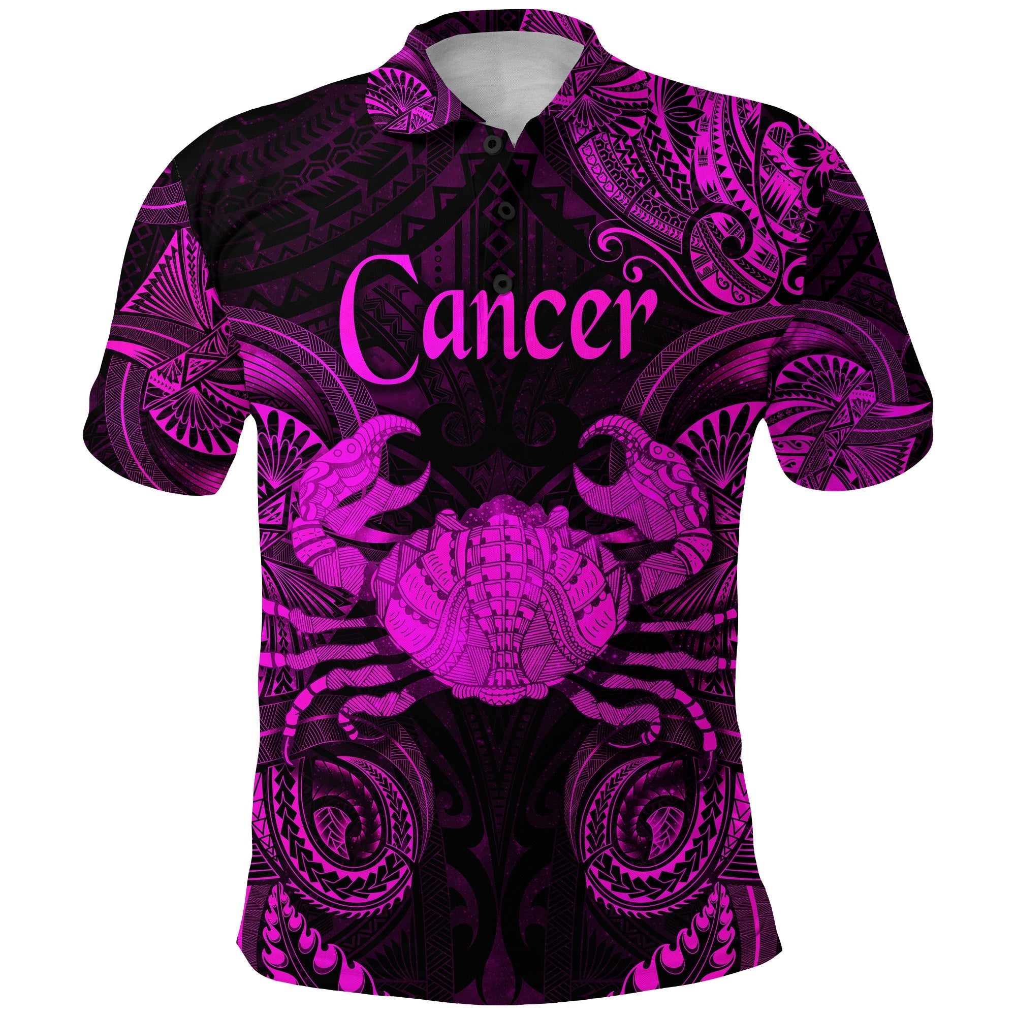 Cancer Zodiac Polynesian Polo Shirt Unique Style Pink LT8 - Wonder Print Shop