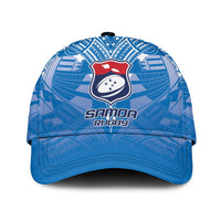 Blue classic cap front with Samoa Rugby crest and bold Samoa Rugby lettering