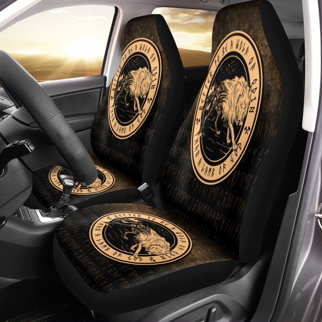 Wonder Print Shop Car Seat Covers - Wolf Of Odin - Gold Version Car Seat Covers RLT12 - Wonder Print Shop