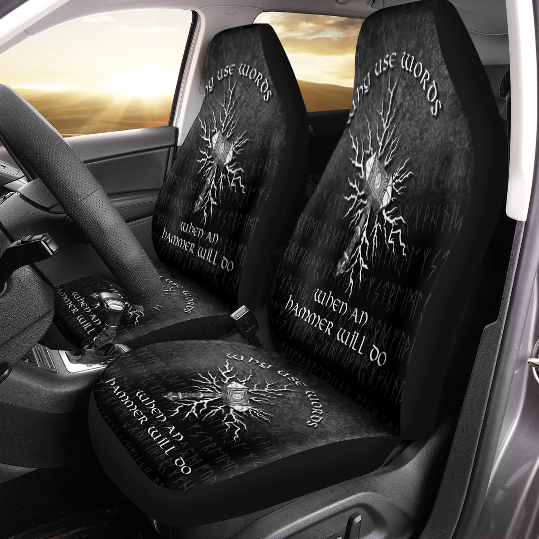 Viking Car Seat Covers Why Use Words When An Hammer Will Do Car Seat Covers RLT12 - Wonder Print Shop