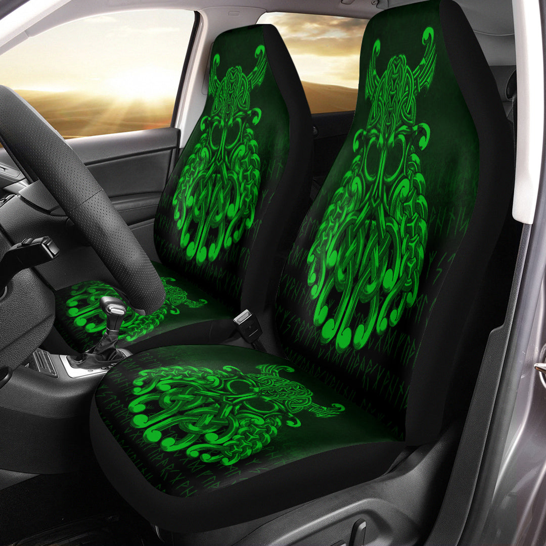 Viking Car Seat Covers Vikings Odin Valhalla Green Version Car Seat Covers RLT12 - Wonder Print Shop