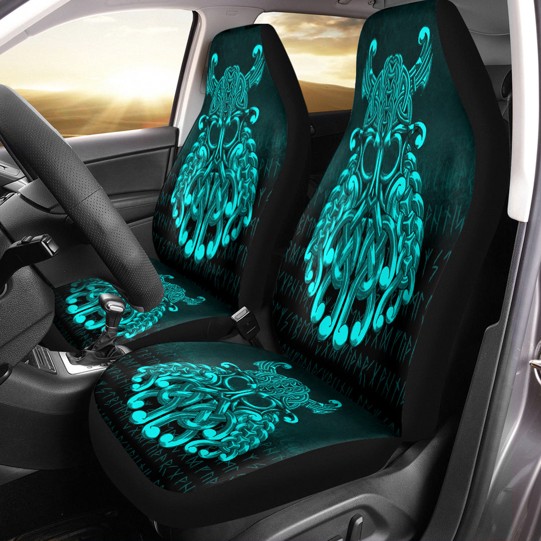 Viking Car Seat Covers Vikings Odin Valhalla Cyan Version Car Seat Covers RLT12 - Wonder Print Shop