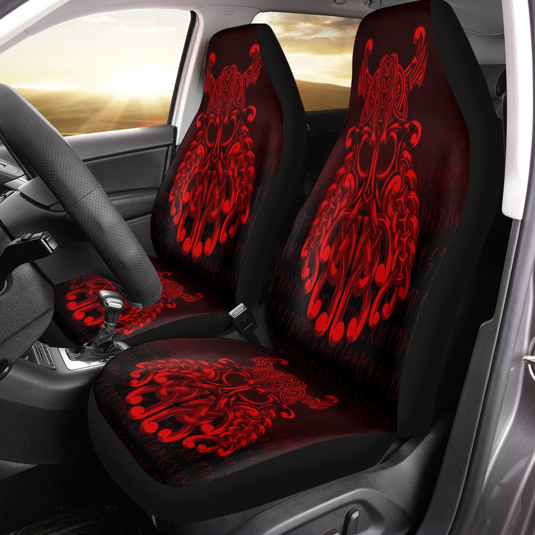 Viking Car Seat Covers Vikings Odin Valhalla Red Version Car Seat Covers RLT12 - Wonder Print Shop