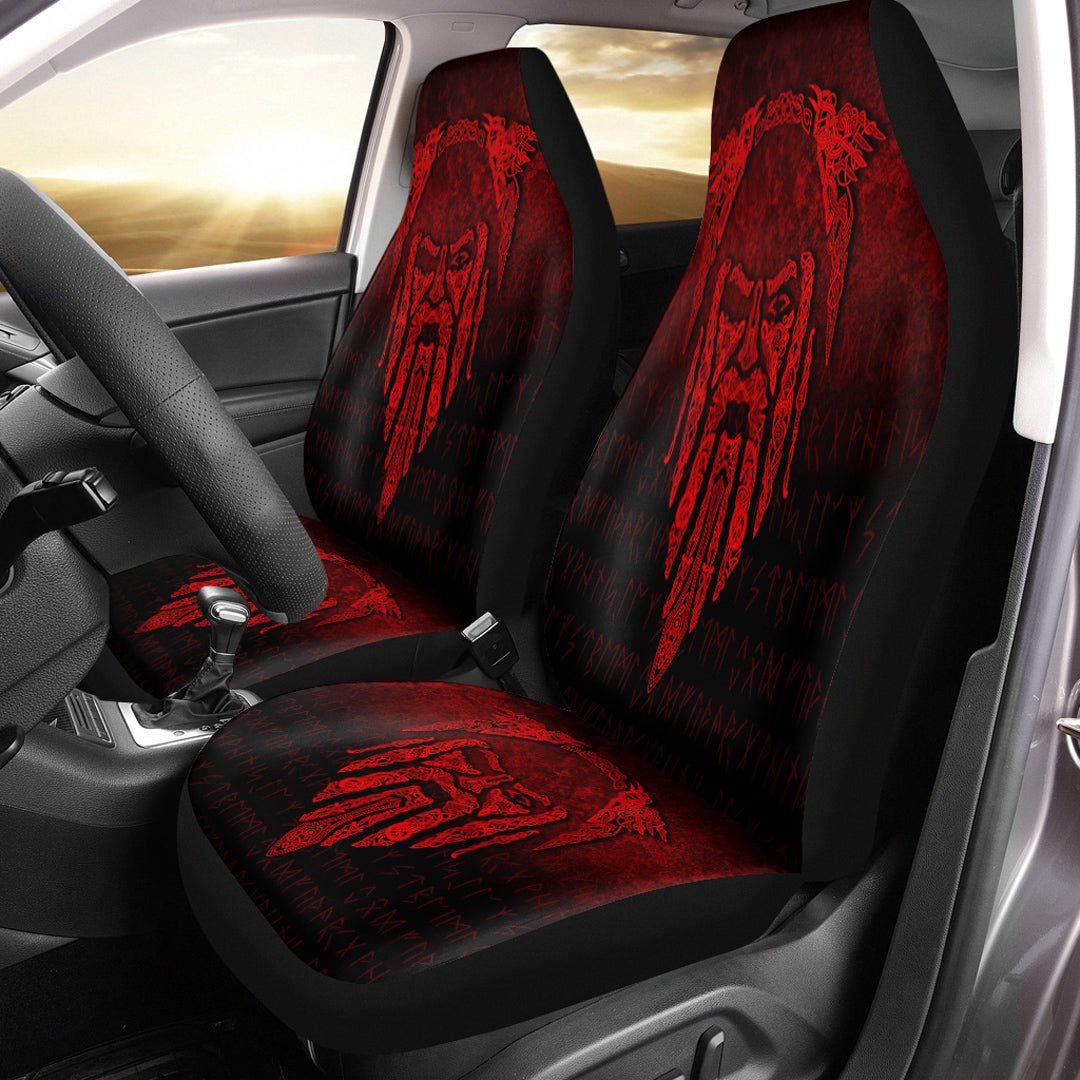 Viking Car Seat Covers Eye of Odin Red Version Car Seat Covers RLT12 - Wonder Print Shop