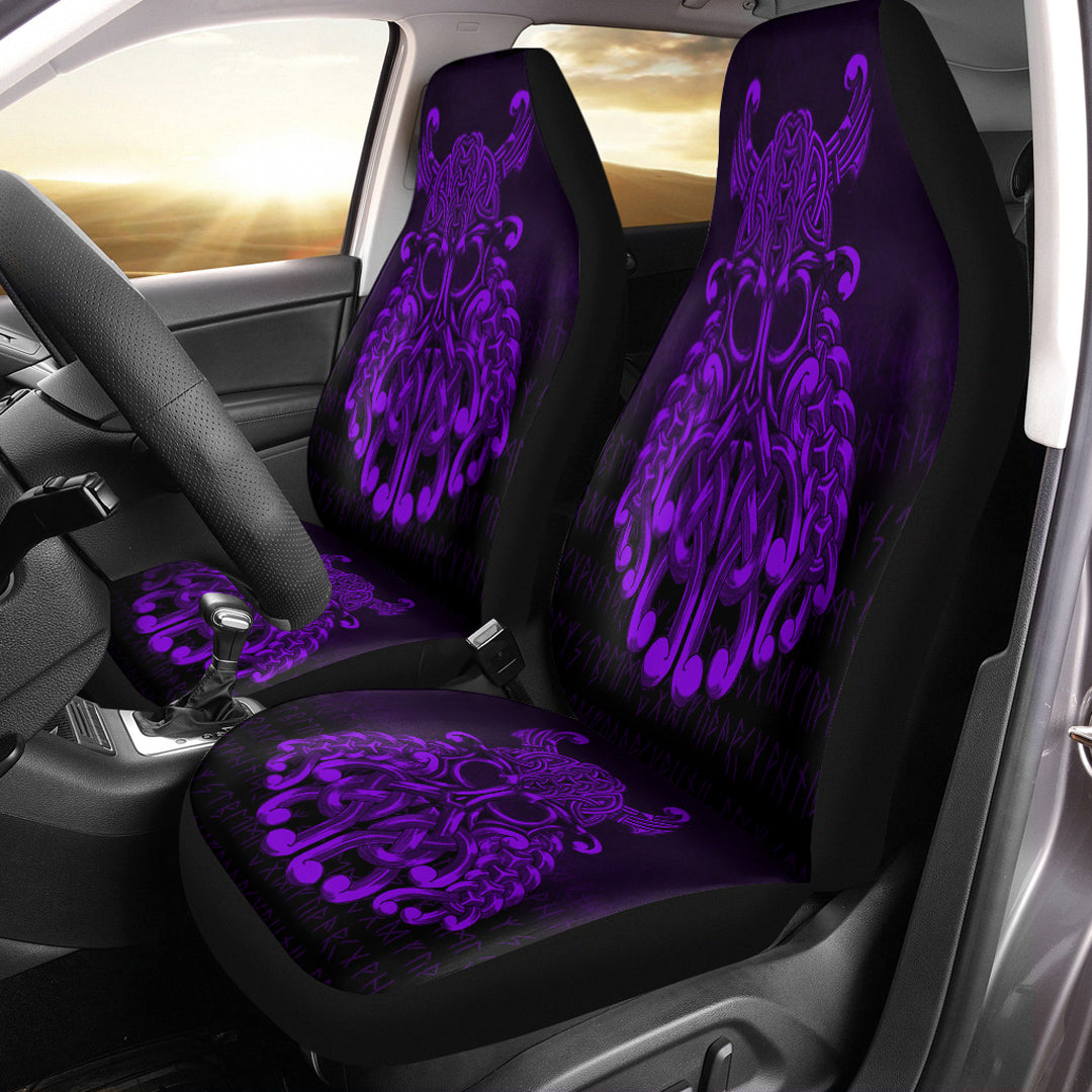 Viking Car Seat Covers Vikings Odin Valhalla Purple Version Car Seat Covers RLT12 - Wonder Print Shop