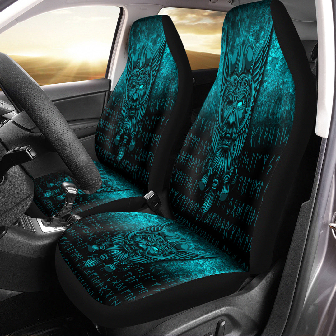 Viking Car Seat Covers Viking Odin Allfather In Asgard Cyan Version Car Seat Covers RLT12 - Wonder Print Shop