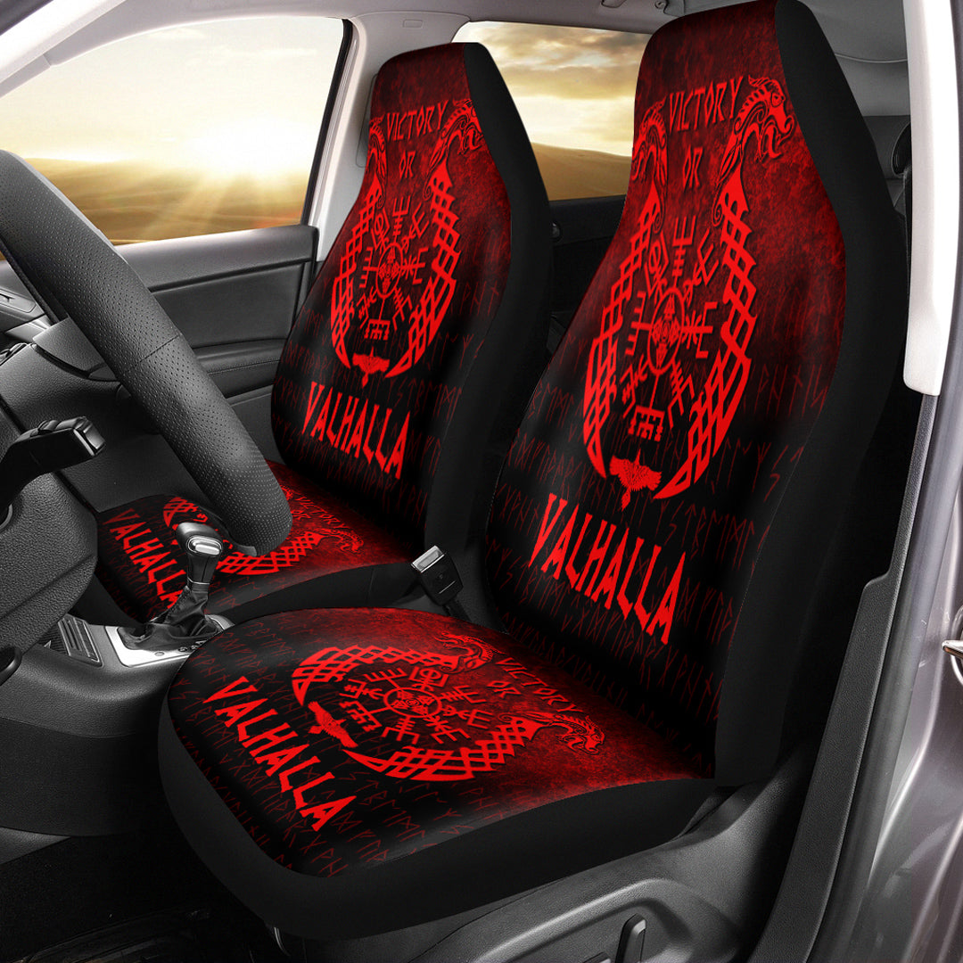 Wonder Print Shop Car Seat Covers - Victory or Valhalla - Red Version Car Seat Covers RLT12 - Wonder Print Shop