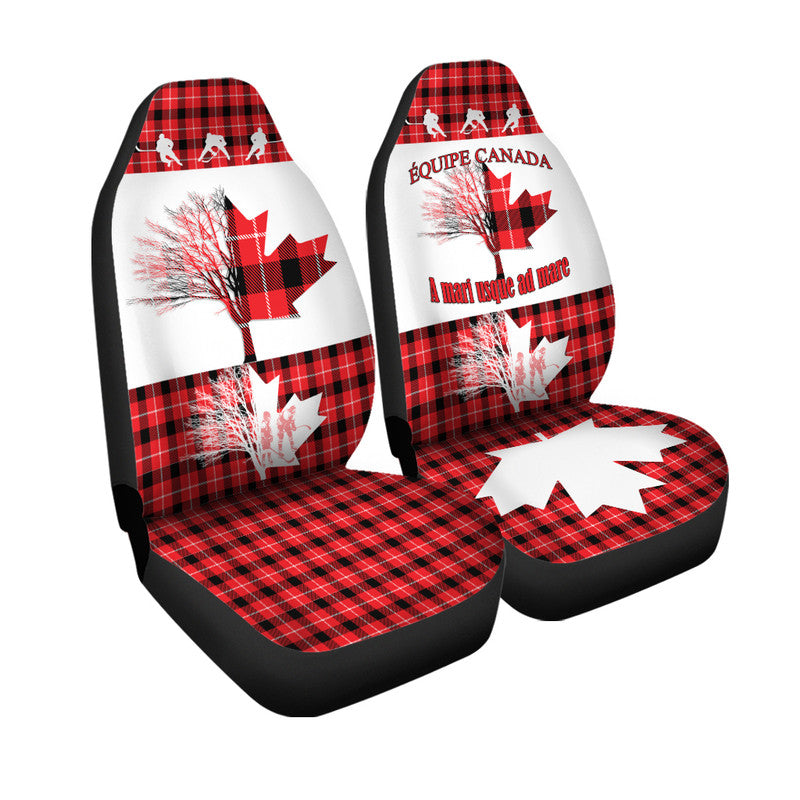 canada-hockey-car-seat-cover-maple-leaf-tartan