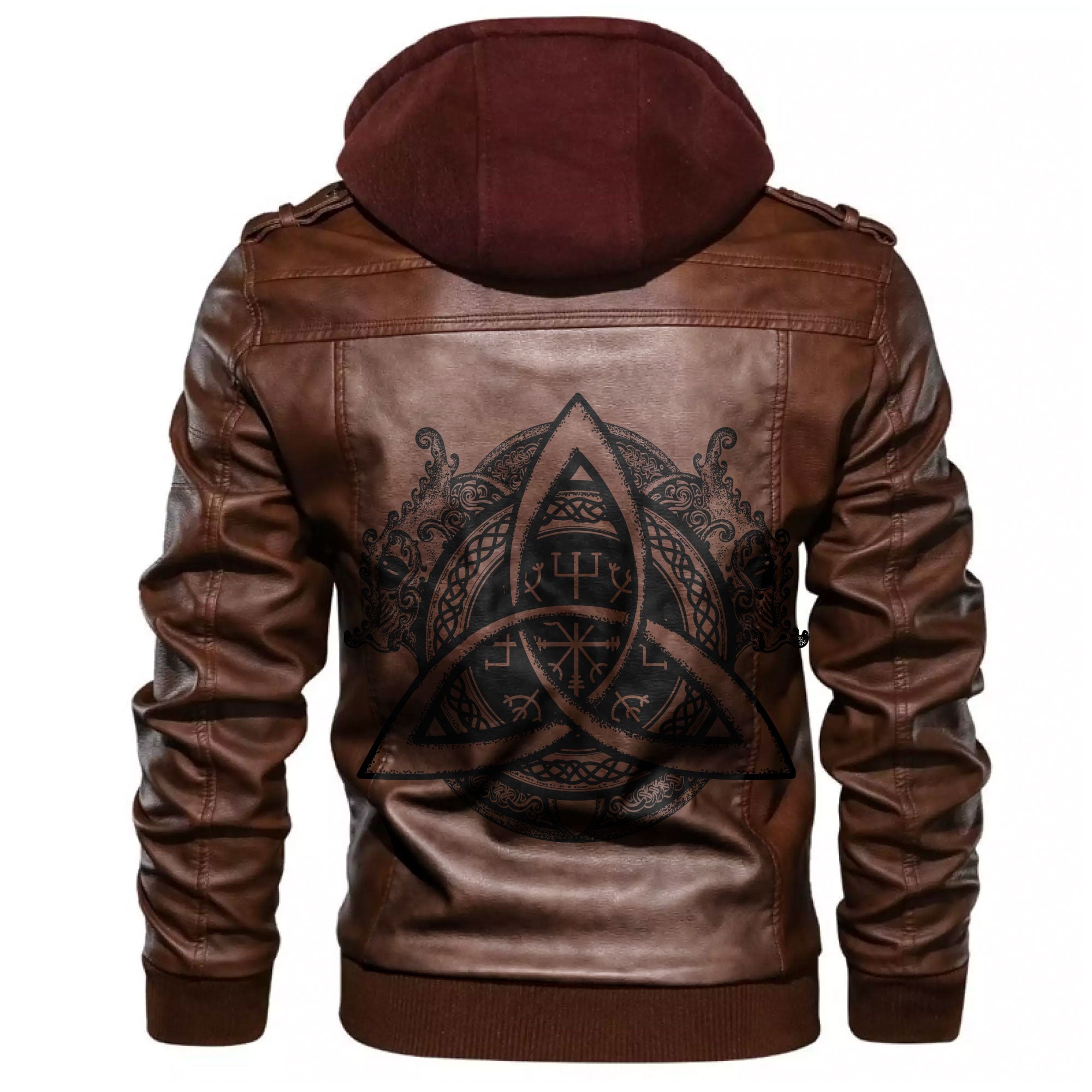 Viking Celtic Dragon Trinity Leather Jacket RLT12 - Wonder Print Shop