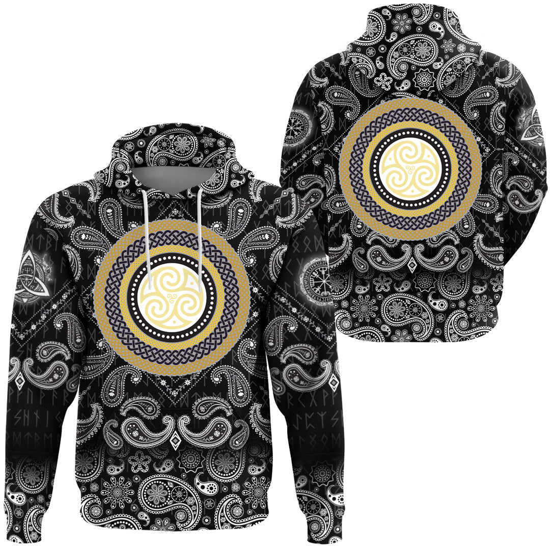 Viking Hoodie Celtic Magic Set with Bandana Paisley Style RLT12 - Wonder Print Shop