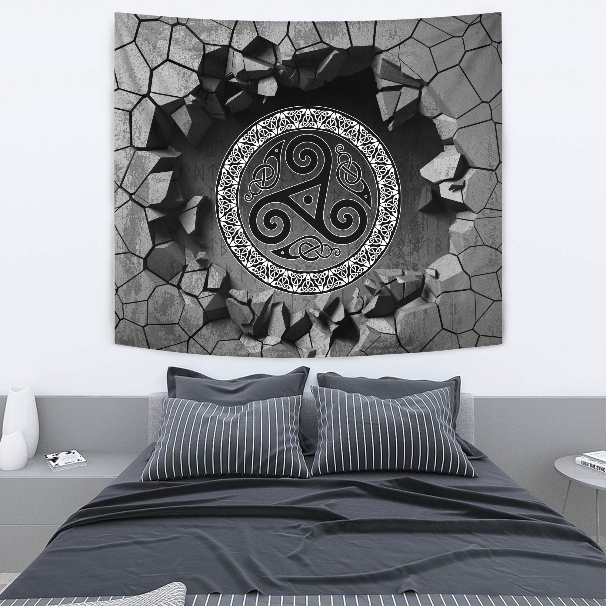 Viking Tapestry - Celtic Tattoo and Mystic Tribal Symbol Tapestry RLT12 - Wonder Print Shop